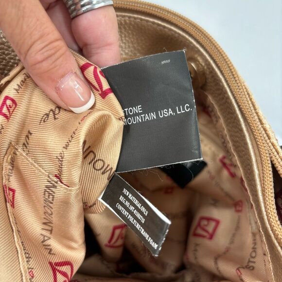 Stone Mountain Metallic Gold Straw Shoulder Bag NWOT - Picture 7 of 12